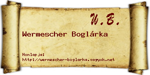 Wermescher Boglárka névjegykártya
